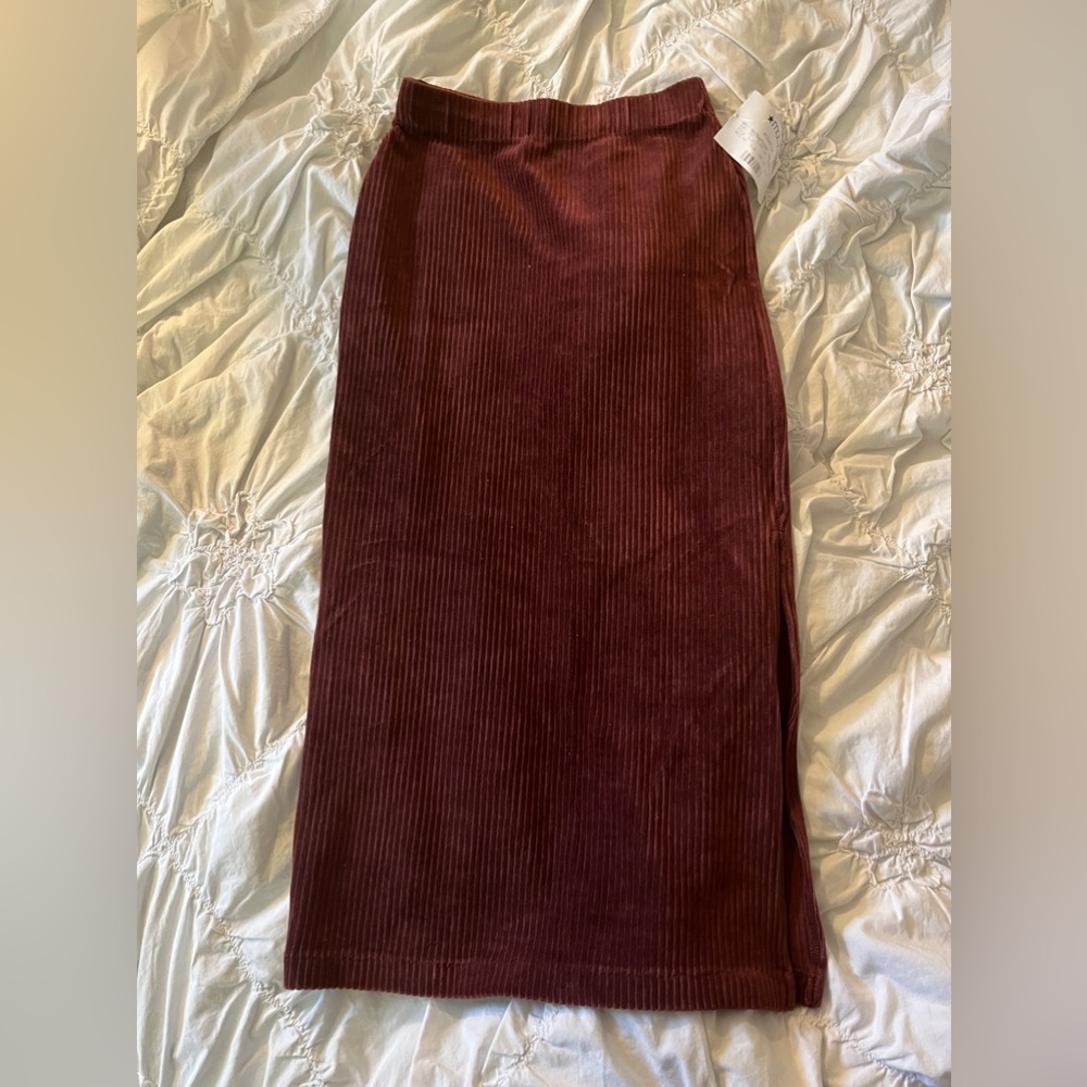 Free People Corduroy Midi Skirt